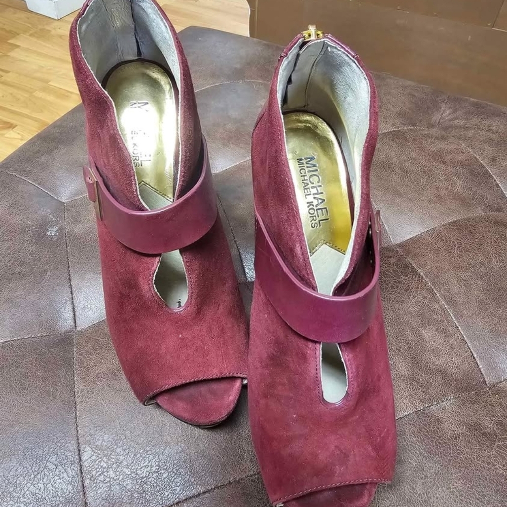 Michael Kors Women's Wine Suede Heels